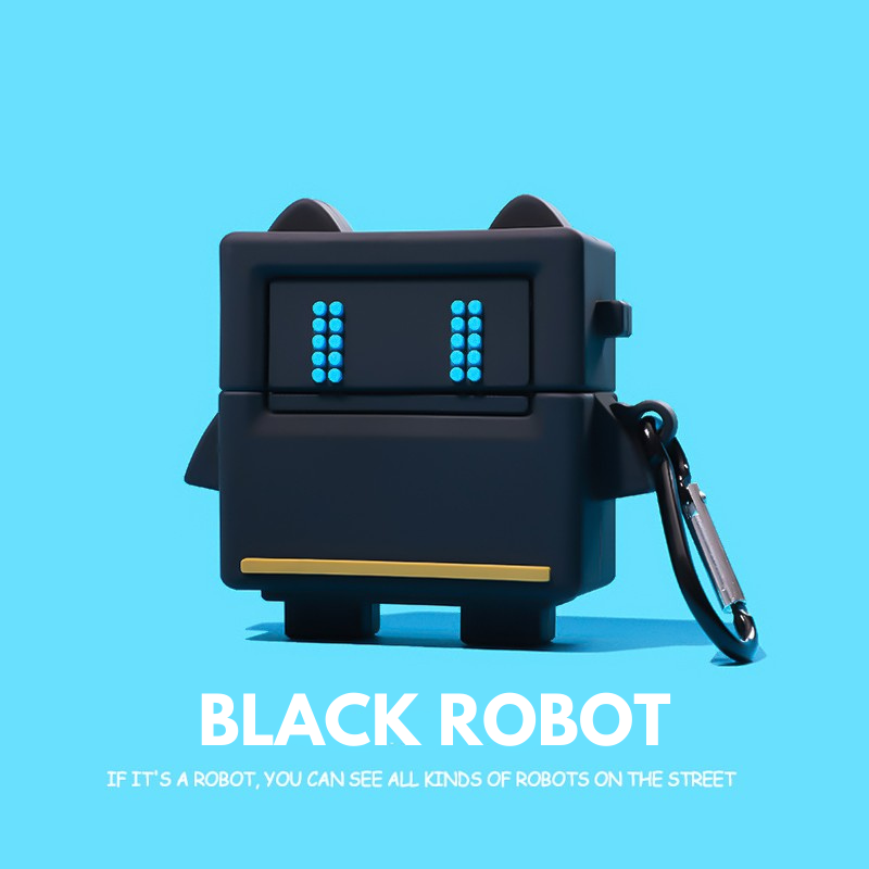 Black Robot AirPods Kılıfı