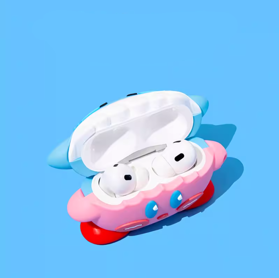 EARISE Shark Kirby Airpods Kılıfı Tüm modellere uygun tasarım airpods koruyucu kılıf airpods1 ve airpods2 için airpods3 airpods pro kılıfı airpods pro2 airpods4 airpods 4 kılıfı