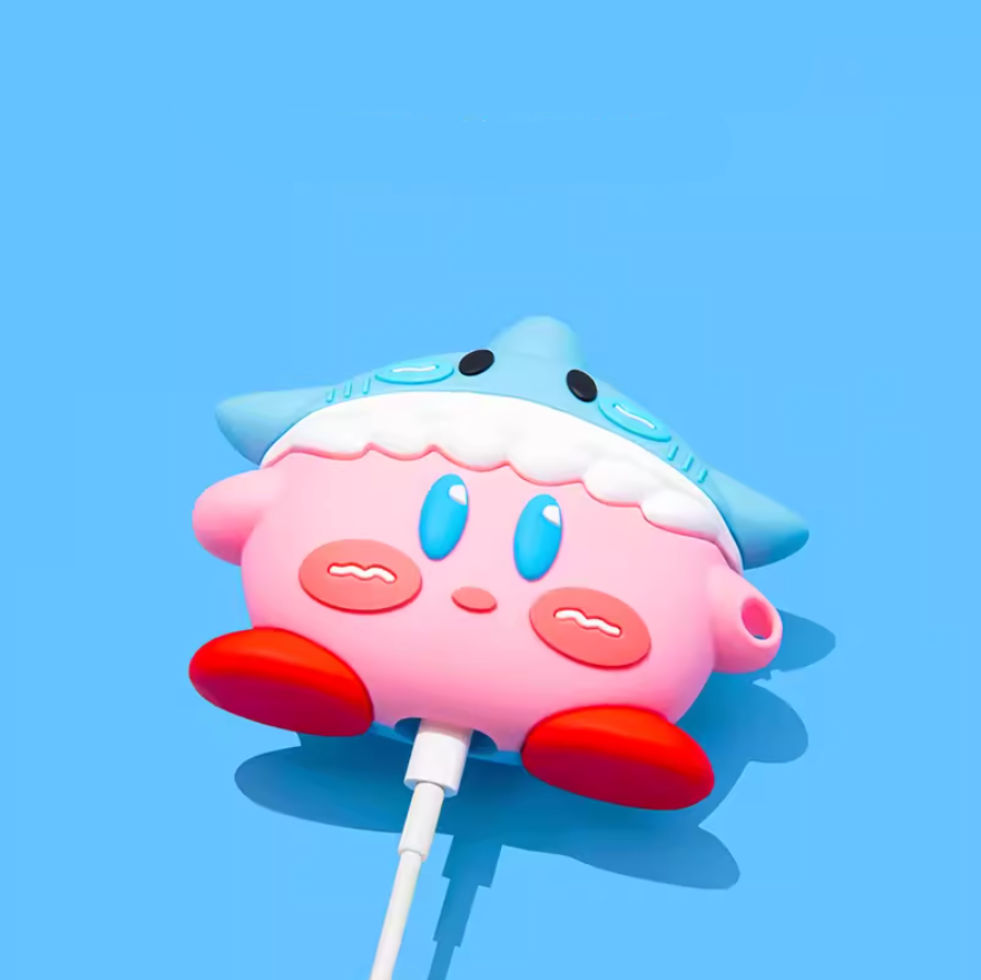 EARISE Shark Kirby Airpods Kılıfı Tüm modellere uygun tasarım airpods koruyucu kılıf airpods1 ve airpods2 için airpods3 airpods pro kılıfı airpods pro2 airpods4 airpods 4 kılıfı