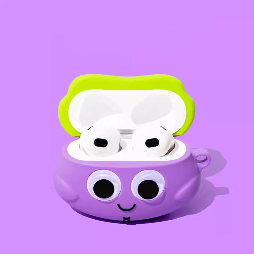 EARISE Eggplant Airpods Kılıfı Tüm modellere uygun tasarım airpods koruyucu kılıf airpods1 ve airpods2 için airpods3 airpods pro kılıfı airpods pro2 airpods4 airpods 4 kılıfı