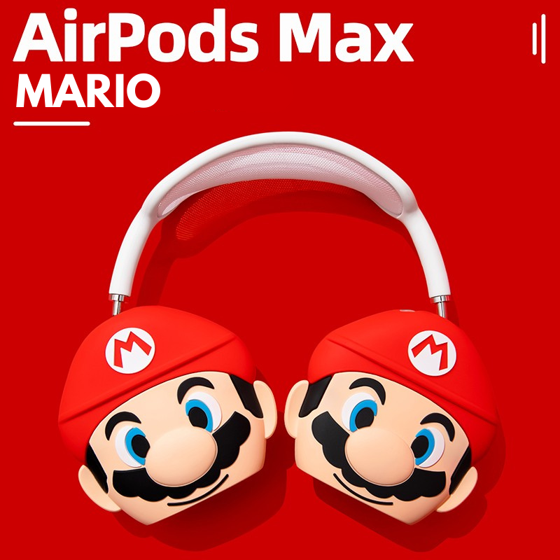 EARISE Mario Airpods Max Kılıfı kaymaz sıkı uyum hafif yumuşak silikon çizilme ve düşme dostu kolay yıkanabilir airpods max