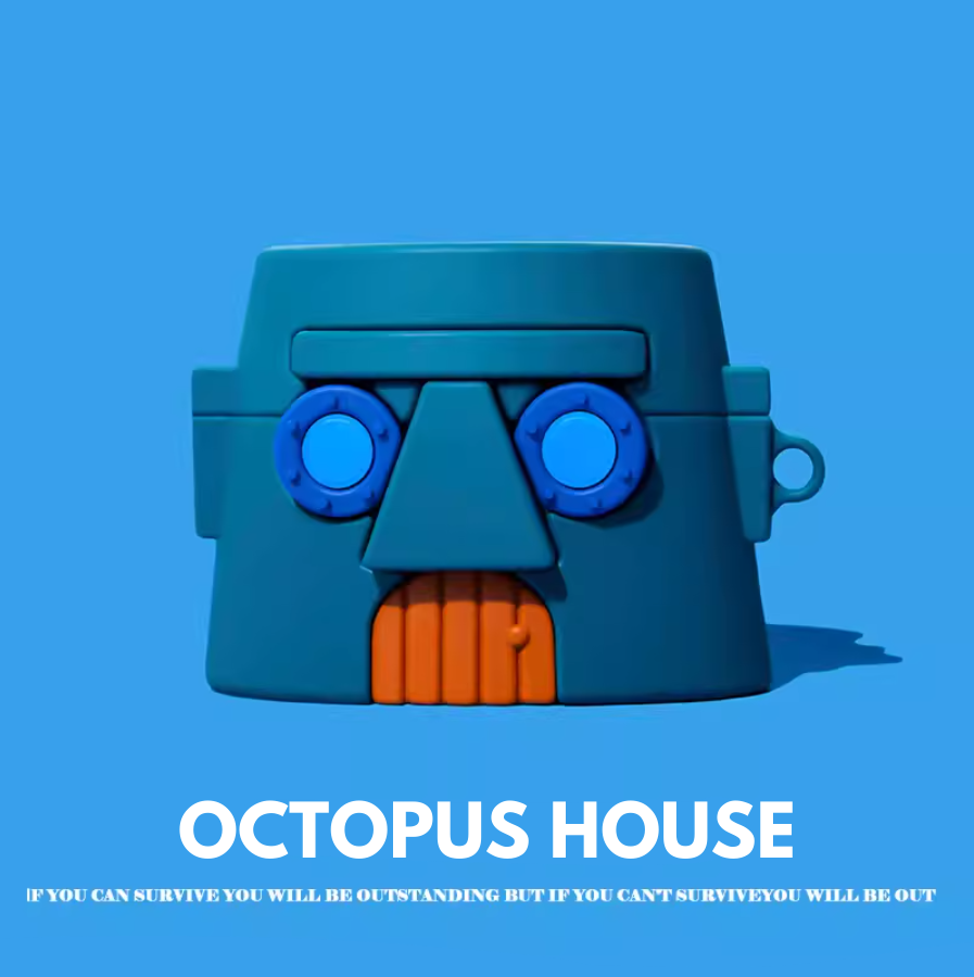 EARISE Octopus House Airpods Kılıfı Tüm modellere uygun tasarım airpods koruyucu kılıf airpods1 ve airpods2 için airpods3 airpods pro kılıfı airpods pro2 airpods4 airpods 4 kılıfı