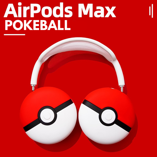 EARISE Pokeball Airpods Max Kılıfı kaymaz sıkı uyum hafif yumuşak silikon çizilme ve düşme dostu kolay yıkanabilir airpods max