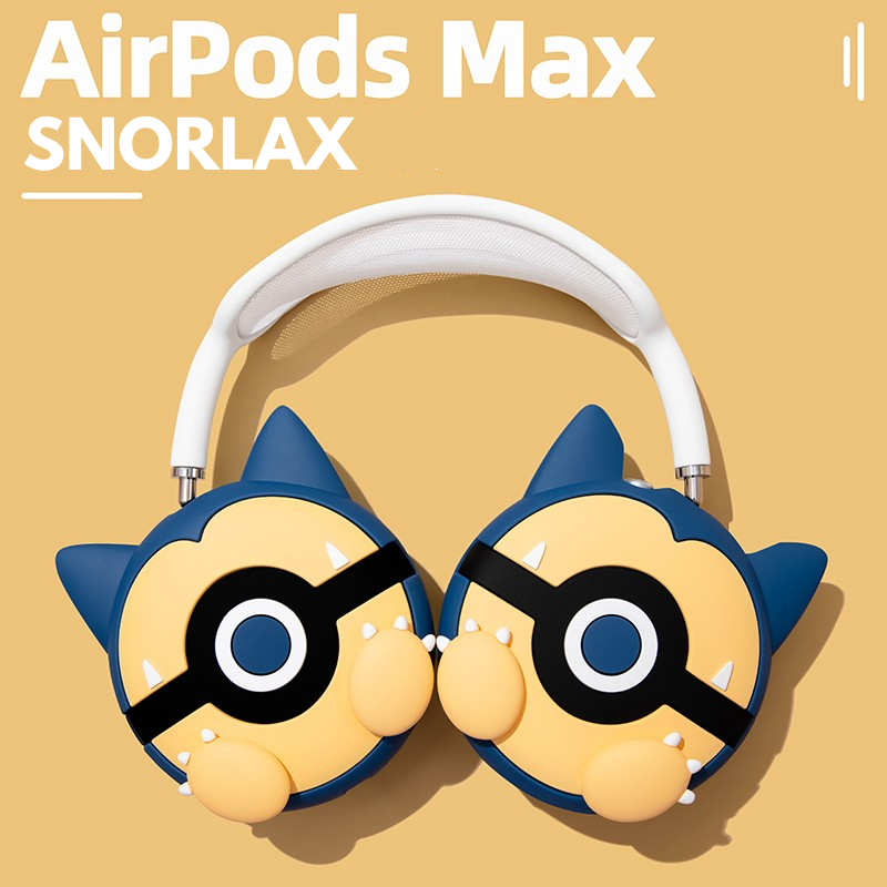 EARISE Snorlax Airpods Max Kılıfı kaymaz sıkı uyum hafif yumuşak silikon çizilme ve düşme dostu kolay yıkanabilir airpods max